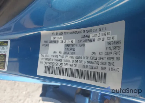 2018 Toyota Yaris Ia z USA, uszkodzony, nr VIN 3MYDLBYV6JY319769